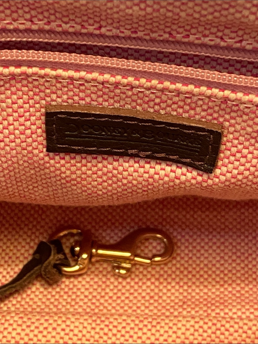 Dooney & Bourke Style Two-Tone Tan and Brown Leather Satchel Handbag Vintage - Picture 17 of 17